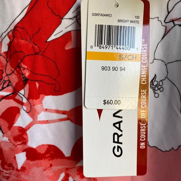 GRAND SLAM On Course Womens Top Floral Printed Funnel Neck Size S Short Sleeve - Picture 3 of 12